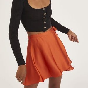 UO Wendy Satin Mini Skirt